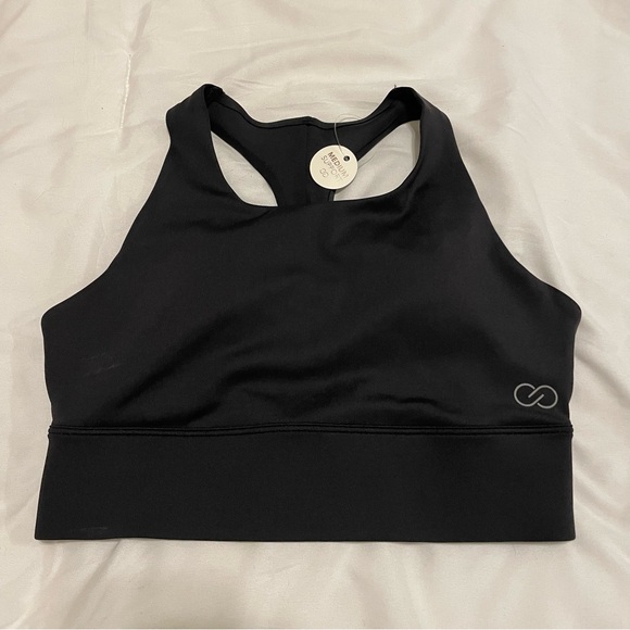 Calia Black Racerback Sports Bra XS NWT Mesh Back Athleisure - Picture 3 of 8